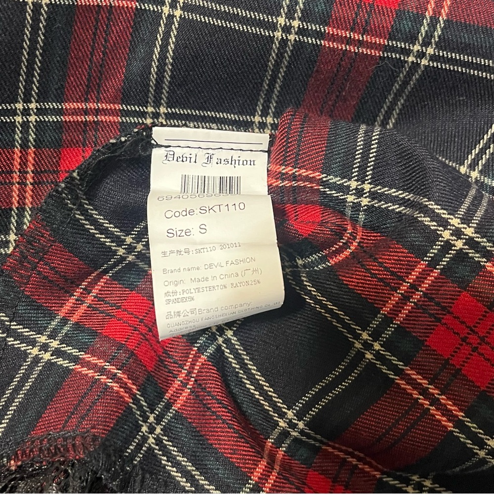 Devil Fashion Noise Annoys Red Black Plaid Goth Skirt - Please read description - Picture 6 of 10